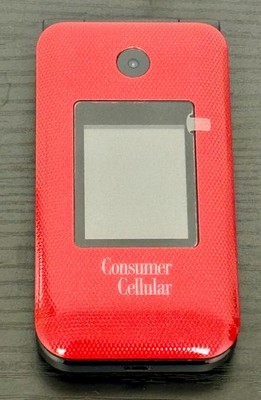 Link 2nd Gen 4G LTE 8GB GSM Consumer Cellular Unlocked Red Flip Phone Grade A-