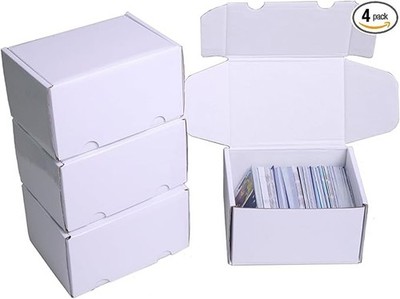 NUMINA 4 Pack 350 Small Card Storage Box, Heavy Duty Cardboard Game Card Orga...