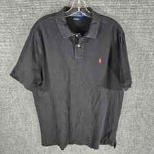 Polo Ralph Lauren Golf Polo Shirt Men L Black Short Sleeve Classic Fit