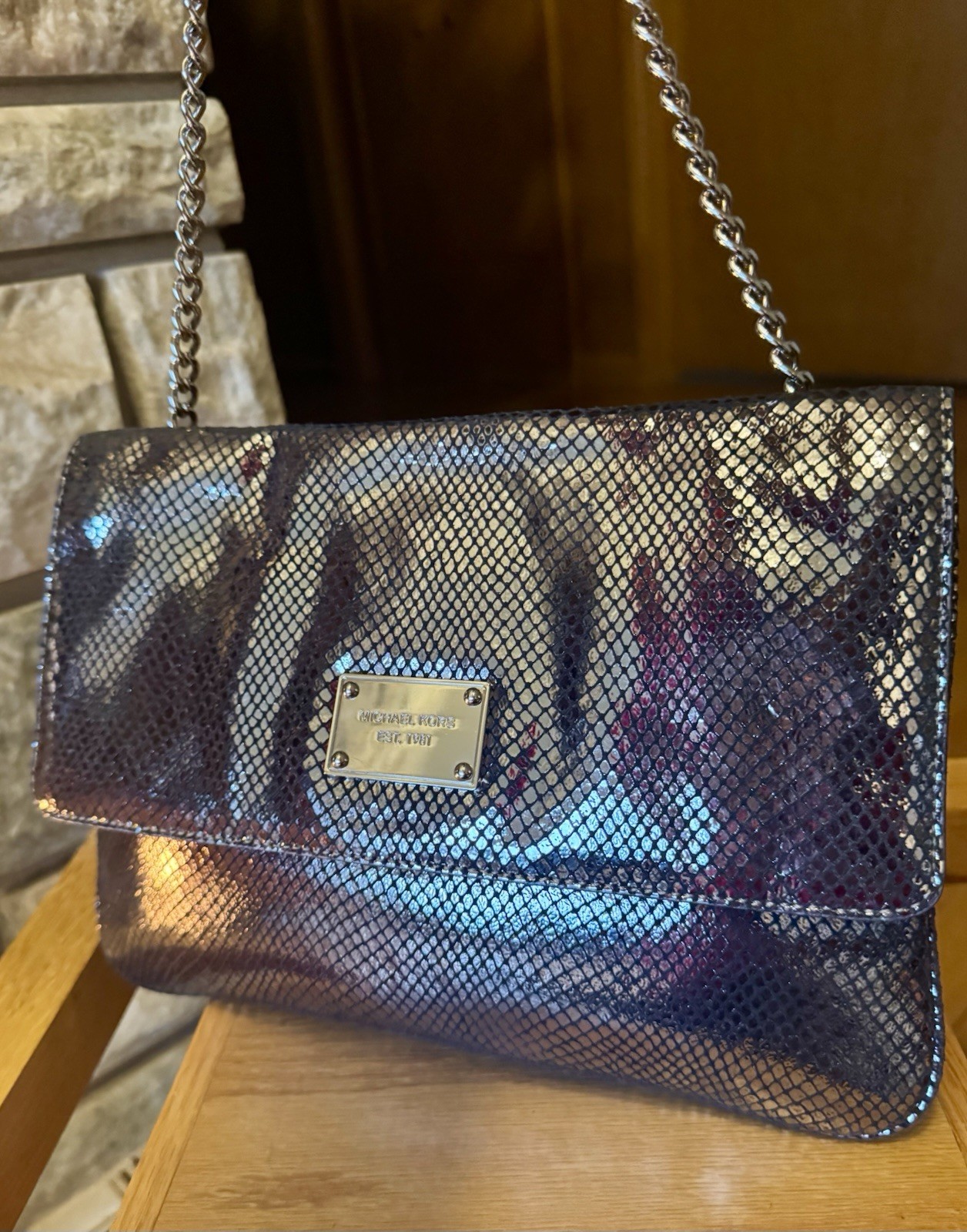 MICHAEL KORS Shoulder Bag Python Leather Clutch C… - image 1