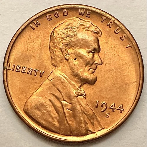 1944-S  Uncirculated BU Red RD - Lincoln Wheat Cent  ~ B832