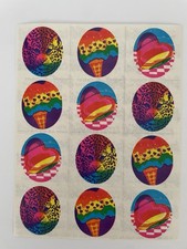   RARE VINTAGE Lisa Frank S111 RAINBOW LEOPARD ICE CREAM HEARTS Stickers
