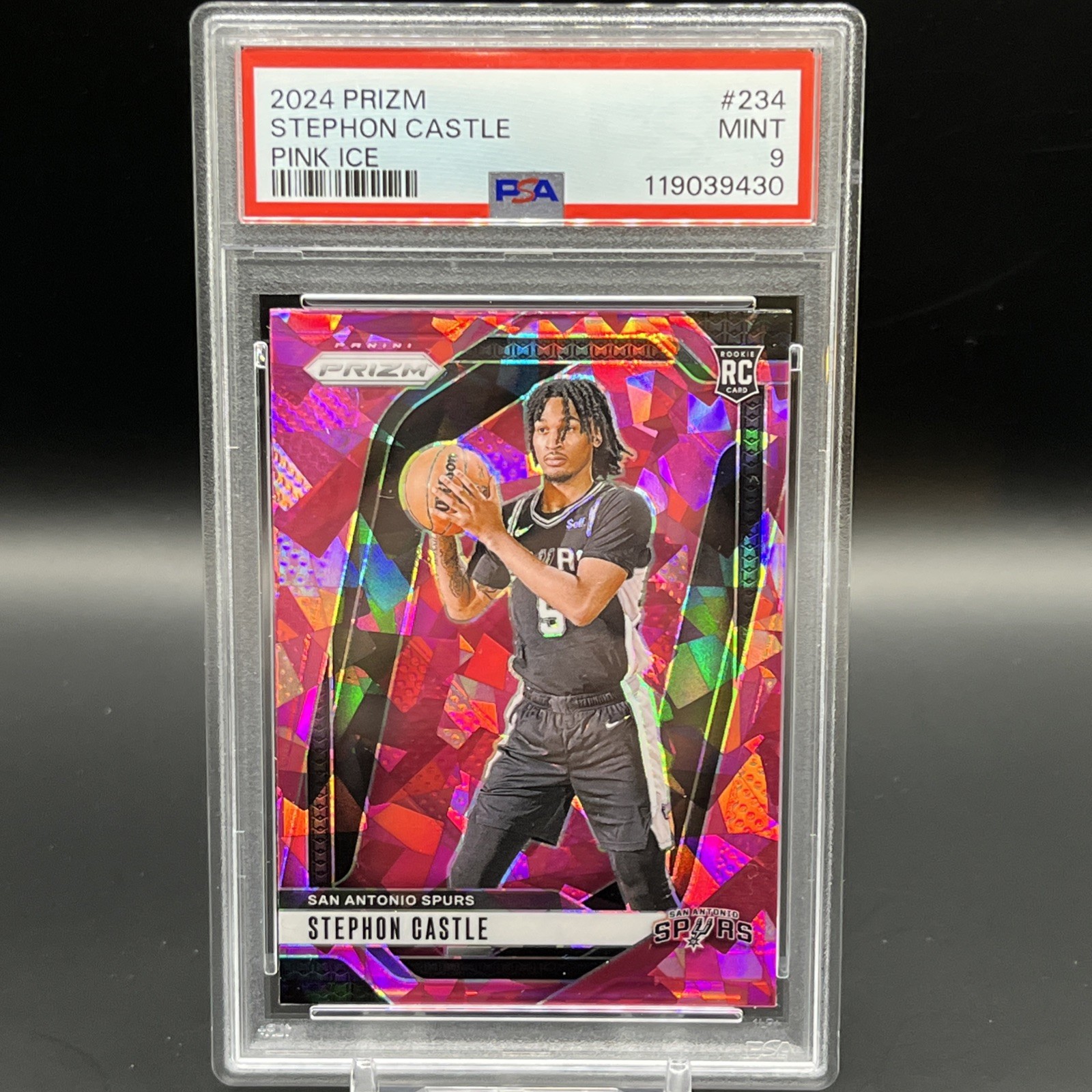2024 Panini Prizm Pink Ice #234 STEPHON CASTLE RC PSA 9 MINT