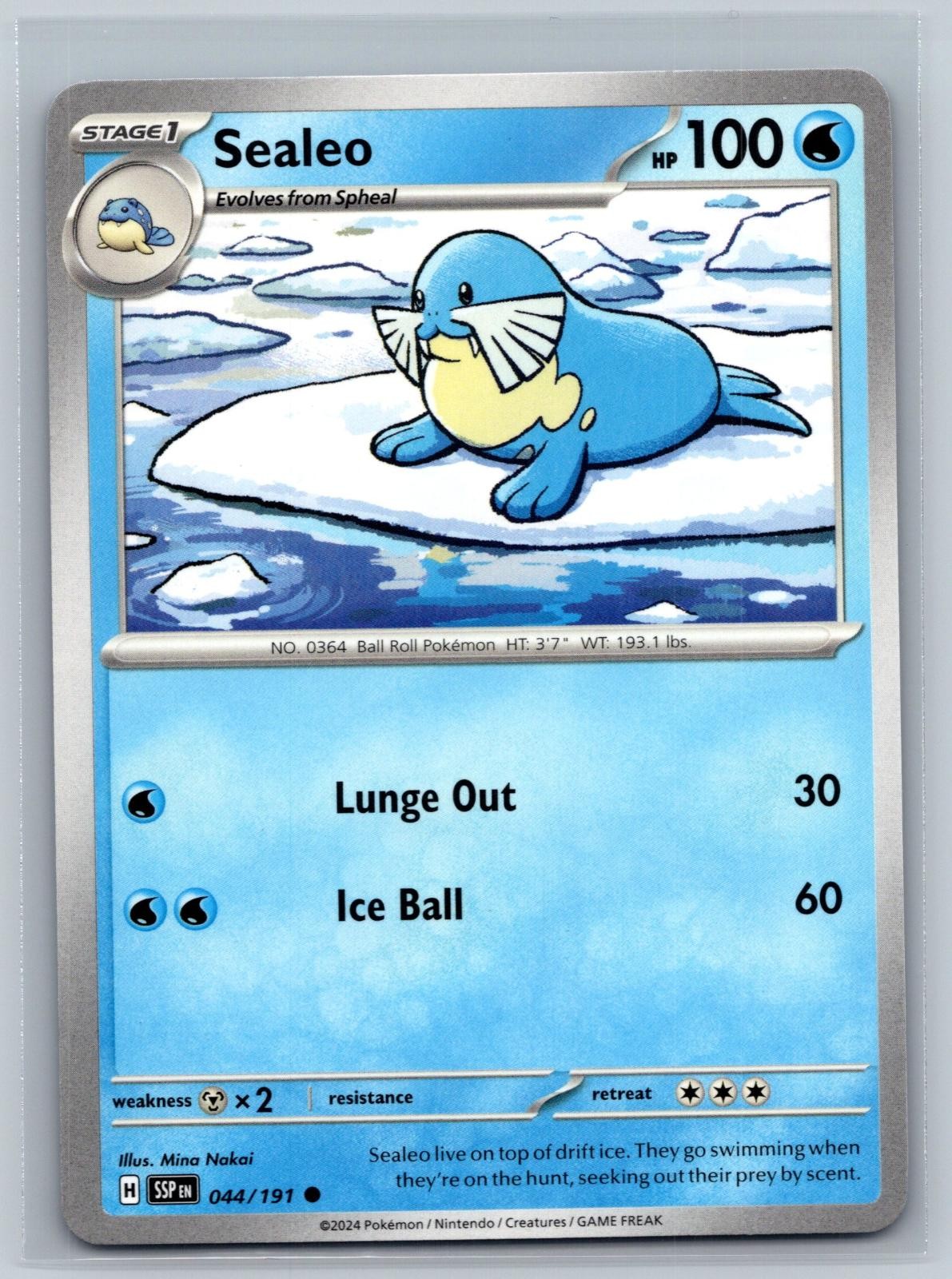 Sealeo 044/191 Common Surging Sparks Pokemon Card Near Mint