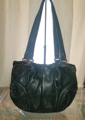 B. Makowsky Genuine Leather Shoulder Bag | Black w/ Silver  Hardware Excellent