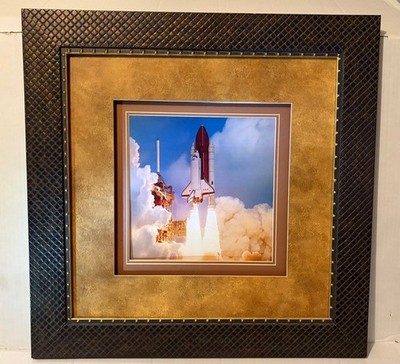 VINTAGE THIOKOL NASA SPACE SHUTTLE COLLIER TROPHY LAUNCH PICTURE W/FRAME
