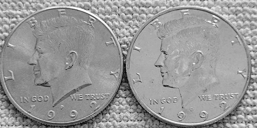 2 - 1992 Kennedy half dollar coins 1 P + 1 D