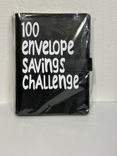 100 Envelope Savings Challenge Binder, Black, New, Fun Way to Save Money 