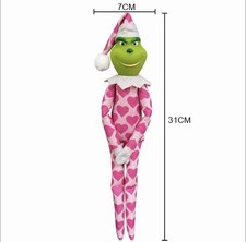 Grinch PINK Valentine Elf PINK Grinch Fushia Hearts Elf Valentine Gift