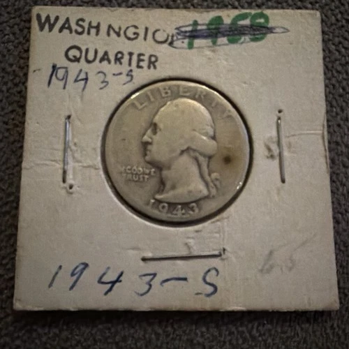1943-P Silver Washington Quarter (Circulated) Fine Condition