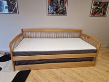 Argos Home Andover Pine Day Bed Trundle Guest Bed + 2 Single Mattresses