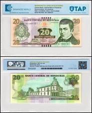 Honduras 20 Lempiras, 2012, P-100a, UNC, Authenticated