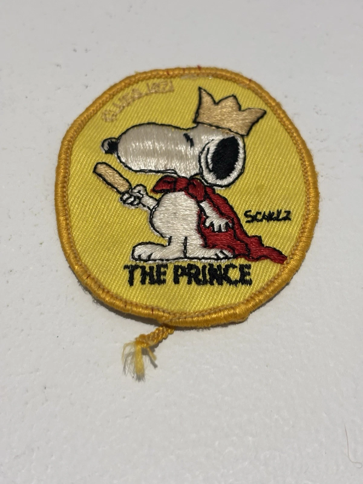 Vintage 1971 Peanuts Snoopy The Prince Embroidered Sew On Patch