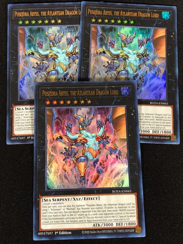 Yugioh Poseidra Abyss The Atlantean Dragon Lord ROTA-EN043 1st ULTRA x3 (NM)