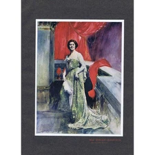 MIRIAM CLEMENTS Edwardian Actress - Antique Tipped Lithograph Print c1902