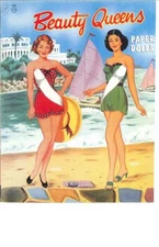 VNTG UNCUT BEAUTY QUEENS PAPER DOLL RE PRODUCE FROM Orig BOOK in ORG SIZE Uncut