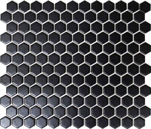 Hexagon Sechseck Mosaik schwarz matt Küche Wohnzimmer Wand11A-0311_b | 1 Matte - Picture 10 of 10