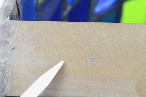 '73 Vintage MCM Signed Richard Mac Donald Geometric Stained Glass Cylinder Lamp - Picture 7 of 22