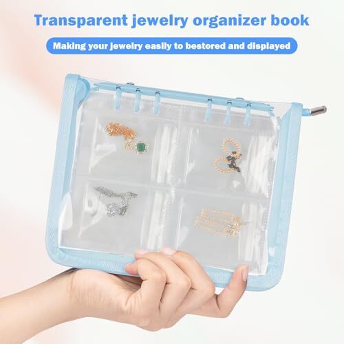 Jewelry Bracelet Earring Necklace Holder, Travel Jewelery Organizer Case BLUE - Picture 3 of 7