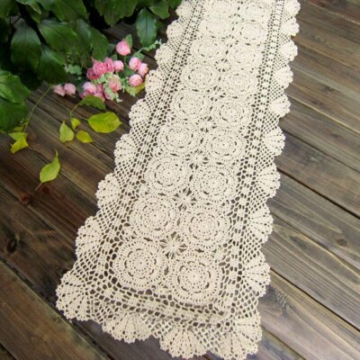 Cotton Crochet Lace Table Runner Rectangle For Dinner Table Handmade Table  Cover | eBay