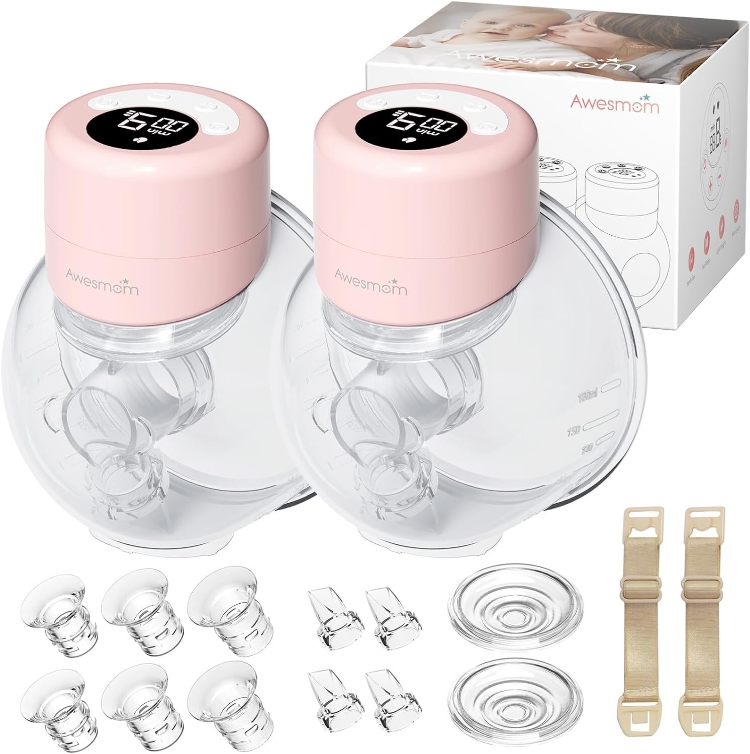 Awesmom S12 Wireless Hands-Free Wearable Breast Pump for Nursing Moms-image