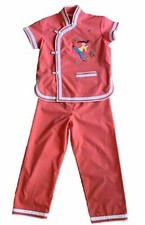 Plum Blossoms Child's Size 6 Asian Kimono Set Outfit Appliqu d Vintage