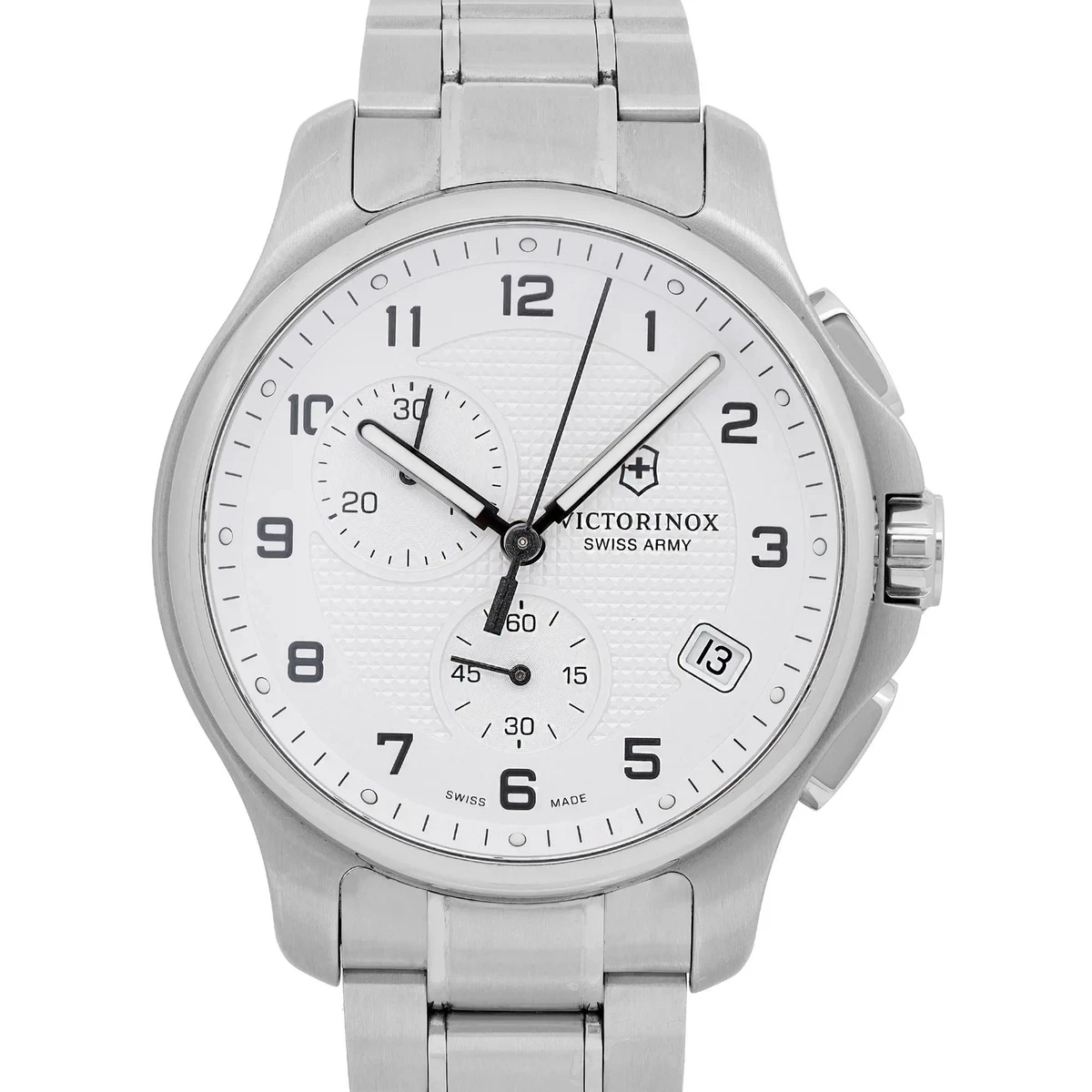 Victorinox men's chronograph officer stainless steel bracelet watch best sale 42mm