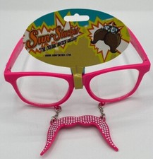 NEW Sun-Staches PINK Bling Novelty Costume Glasses w/MUSTACHE