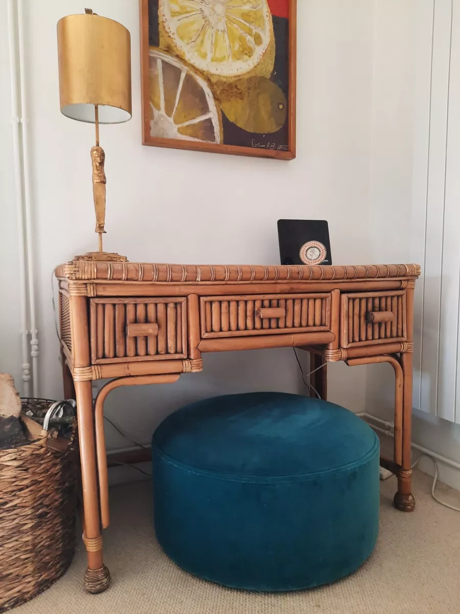 Bamboo rattan console table deals