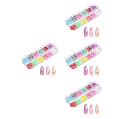  4 Kisten Chunky Nagel Glitter Holographische Flocken grober Glitzerfragment