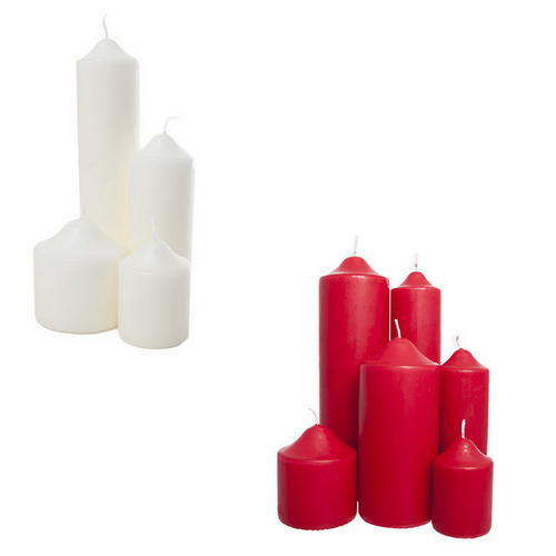 Long Burn Wax Church Pillar Candles Extra Large and Small Wide and