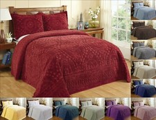 Better Trends Rio 100 Cotton Tufted Chenille Bedspread Assorted Sizes Colors