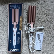 Onda Conair Doppia Ceramica Tripla Barile 30 Impostazioni Calore Ferro Spiaggia Onda