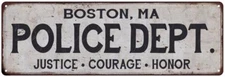 BOSTON, MA POLICE DEPT. Home Decor Metal Sign Gift 106180012015