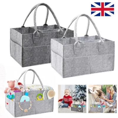 ANS-STATION Felt Baby Diaper Organizer Caddy Changing Nappy Kids Storage Carrier Grey Bag UK