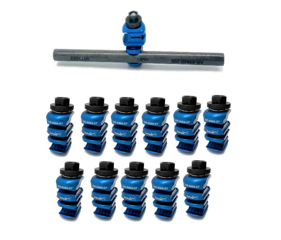 Arthrex AR-8964-07 (12) Large Combination Clamps & AR-8964R-200