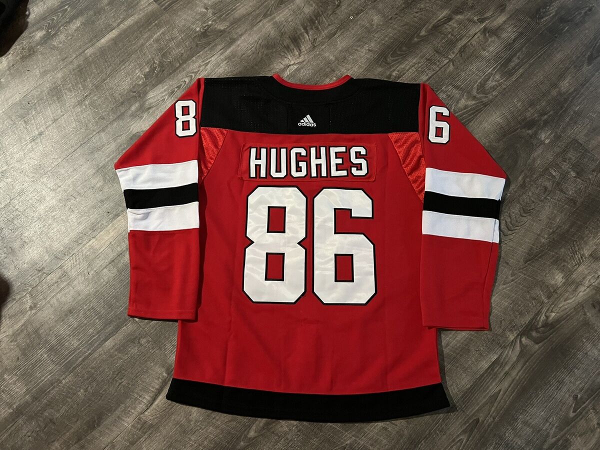 Jack Hughes New Jersey Devils Autographed Red Adidas Authentic
