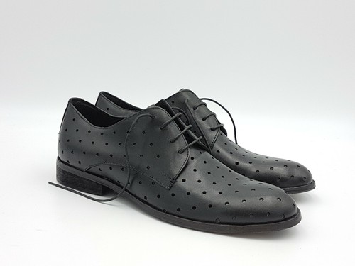 Scarpe eleganti uomo +2 PIÙ DUE 6257 pelle nera forata primavera estate |  eBay