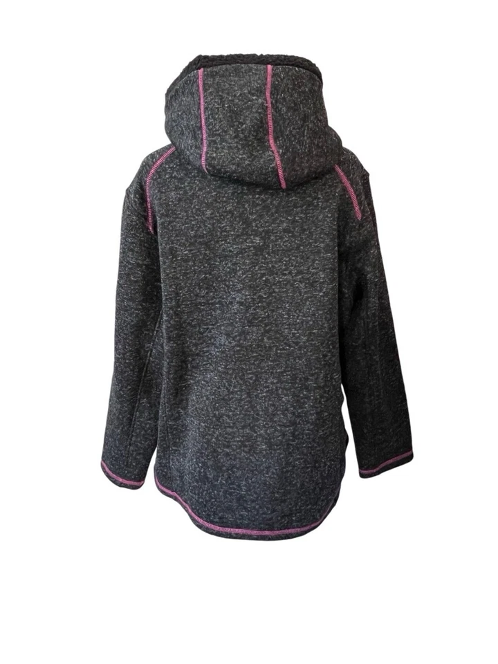 Chaqueta con capucha Cole Buxton negra polar cremallera completa ropa de rendimiento piel sintética 1X $105 Foto 4 de 4