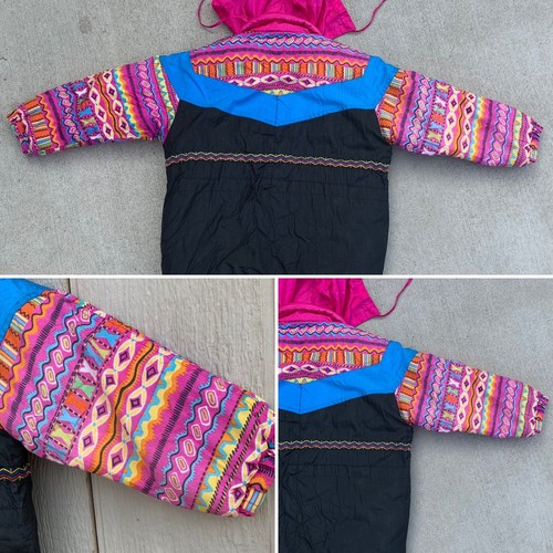 vintage Color & Co snow ski winter jacket color block geometric kids size 5 - Picture 8 of 12