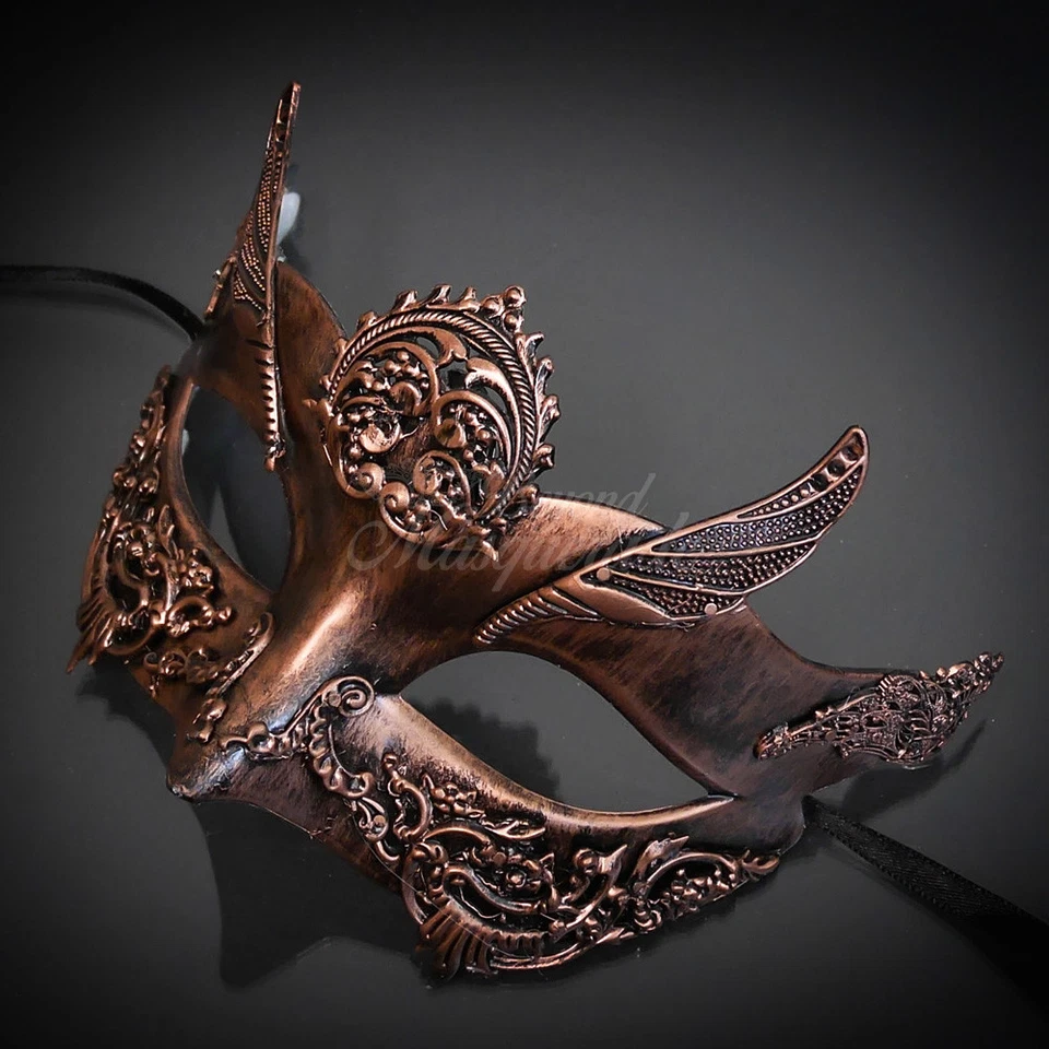 Women's Steampunk Venetian Spiked Angelic Costume Masquerade Mask [Rose Gold] — 第 3/4 张图片