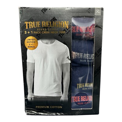 True Religion Men's Pack Crew Neck T-Shirts In Navy Blue