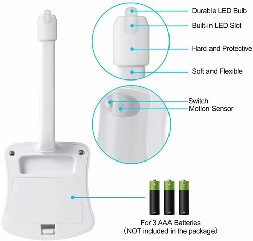 1~3PCS Toilet Bowl 8 Colors LED Night Light Motion Activated Seat Sensor Lamp - Bild 5 von 13
