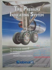 5/1989 PUB LABINAL TIRE PRESSURE INDICATING SYSTEM AIRLINER ORIGINAL AD