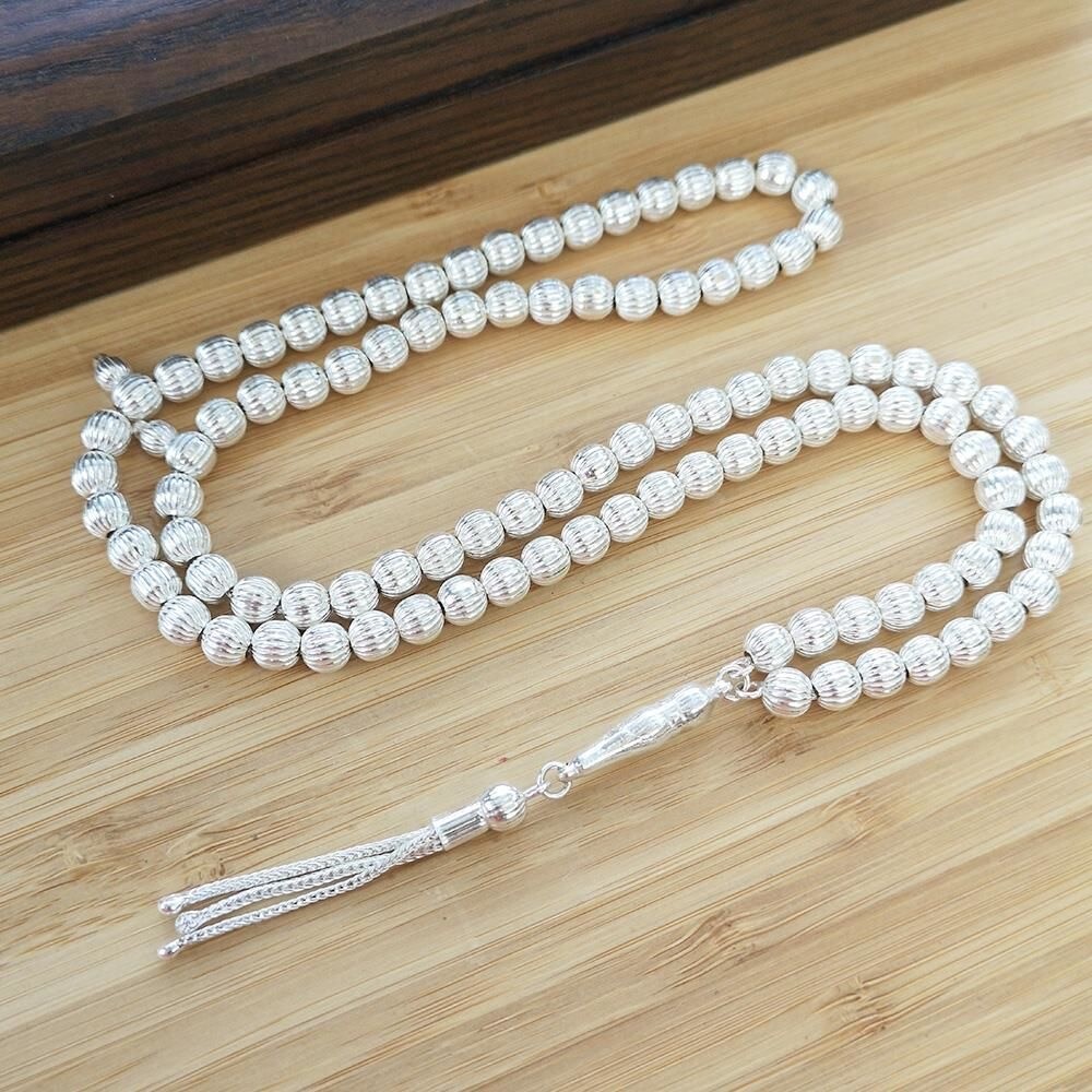 6mm 925 Sterling Silver 99 Muslim Islamic Prayer Beads Tesbih