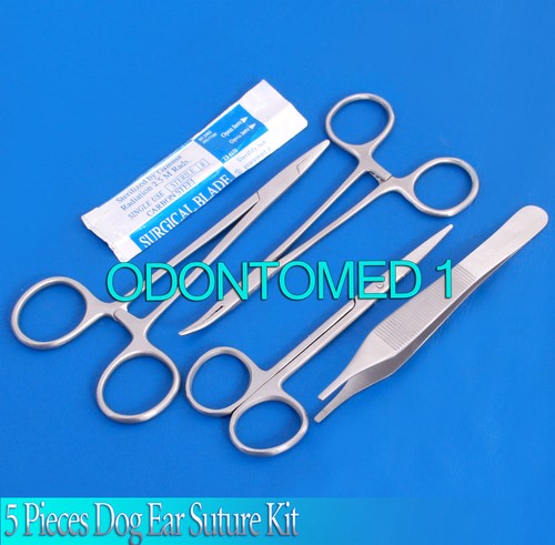 5 Piece Dog Ear Suture Kit Surgical Veterinary Instruments - Picture 2 of 3