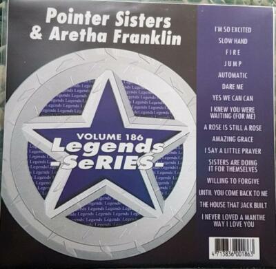 LEGENDS KARAOKE CDG POINTER SISTERS/ARETHA FRANKLIN R&B SOUL #186 16 SONGS CD+G