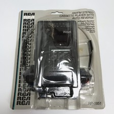 NIB Vintage RCA RP-1851 AM/FM Stereo Cassette Player w/ Auto Reverse Black Retro