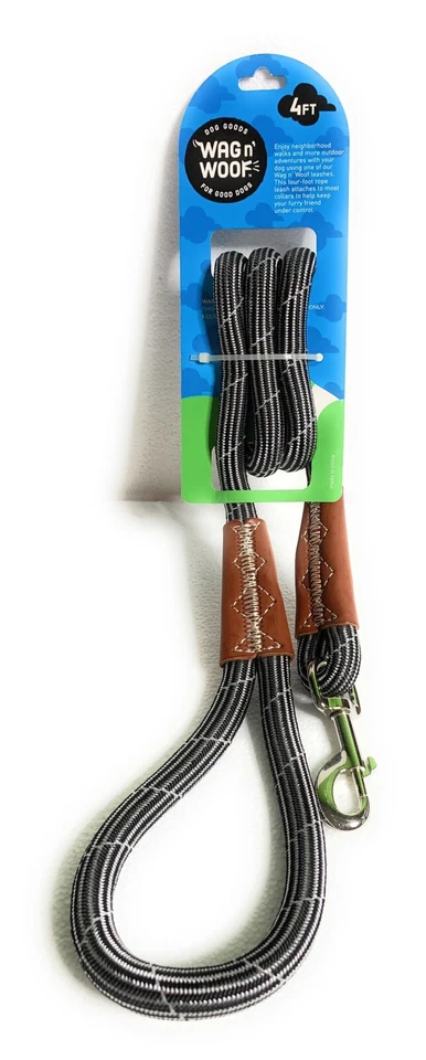 Correa para perro WAG n' WOOF 4 pies negra/lavanda Foto 2 de 2