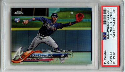 PSA 10 Ronald Acuna Jr 2018 Topps Chrome Update Refractor RC